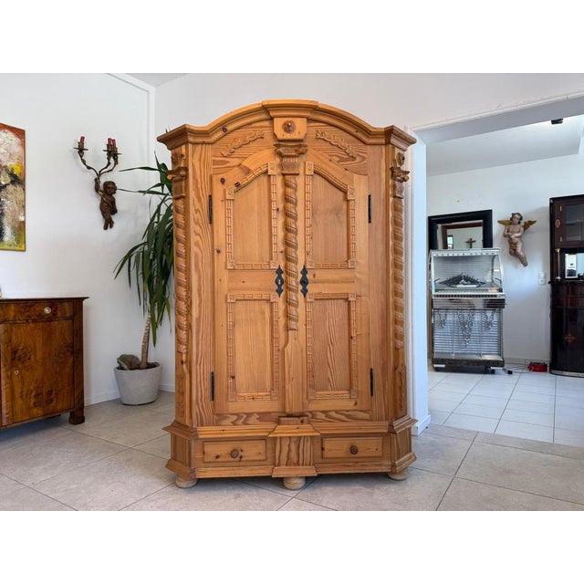 Vintage Farmhouse Wardrobe in Softwood, 1980s For Sale - Image 6 of 10