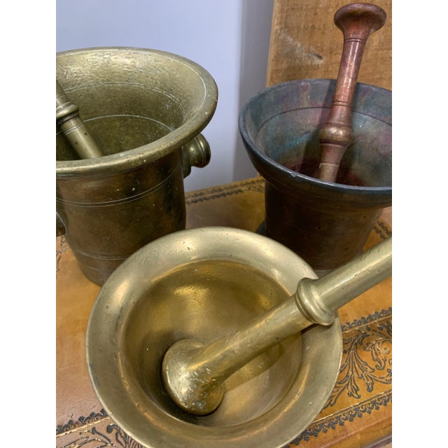 19th Century Dutch Polished Brass Mortar & Pestle For Sale In Dallas - Image 6 of 7