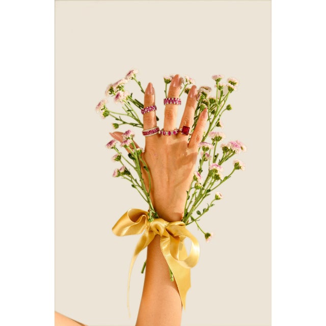 Modern Marquise Ruby Cocktail Ring in 14k Solid Gold Size 5 For Sale - Image 3 of 16