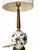 Vintage Ivory Globe Table Lamp With Raised Botanical Vines and Tall Gathered Shade For Sale - Image 4 of 12