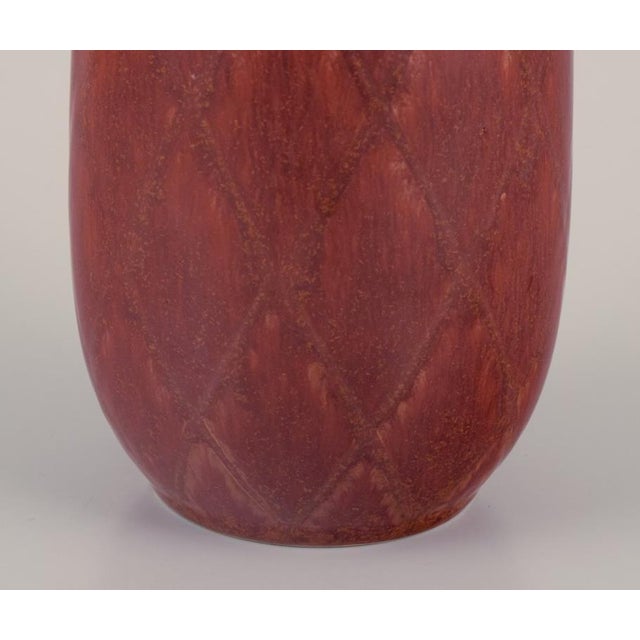 Ceramic Vase with Geometric Pattern by Gunnar Nylund for Rörstrand, Sweden For Sale - Image 5 of 8