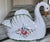 Vintage Made in Portugal Hand Painted Swan Cachepot For Sale - Image 4 of 12