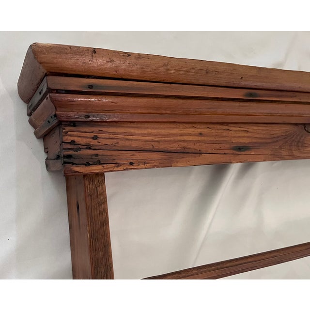 Vintage English Stained Pine Two-Shelf Wall Plate Rack For Sale - Image 4 of 11