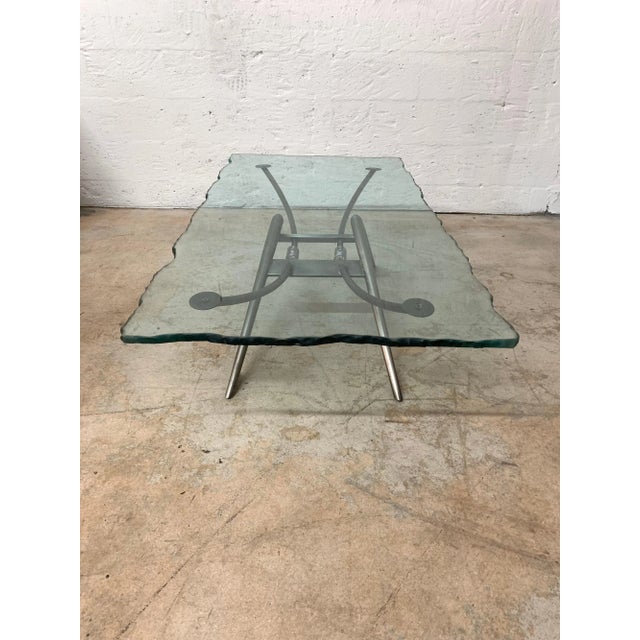 Transparent Postmodern Steel and Glass Coffee or Cocktail Table For Sale - Image 8 of 12