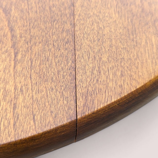 Brown Vintage Round Solid Maple Pedestal End Table With Decorative Rosettes For Sale - Image 8 of 15