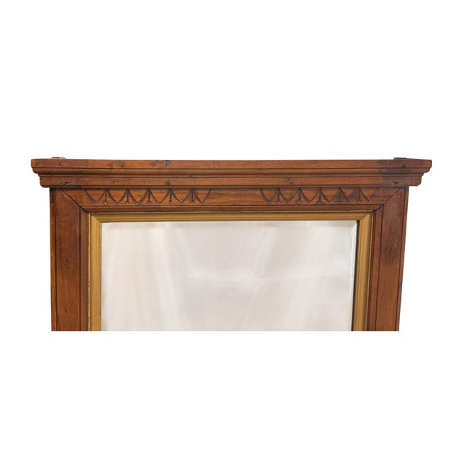 Vintage Victorian Style Mahogany Wall Mirror For Sale - Image 4 of 6