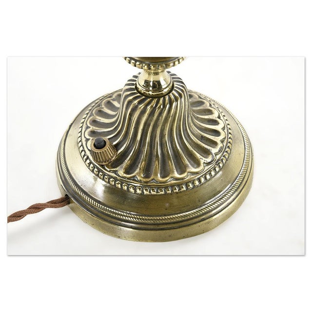 Brass and Molded Glass Table Lamp For Sale - Image 3 of 6