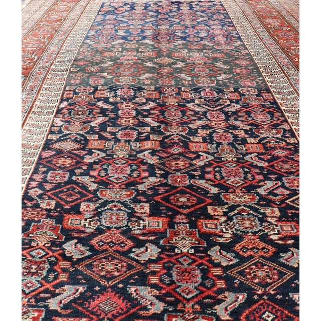 Antique Persian Bidjar Long Gallery Rug With All-Over Sub-Geometric Design For Sale - Image 4 of 14