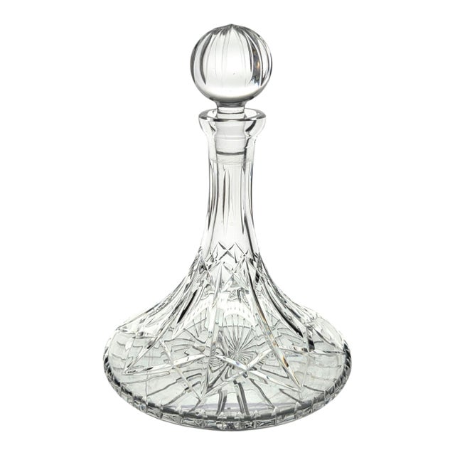 Late 20th Century Tyrone Crystal Antrim Glens Irish Lead Crystal Ship's Decanter For Sale