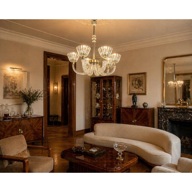 Murano Glass Chandelier attributed to Ercole Barovier, 1940s For Sale - Image 4 of 18