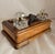 19th Century Olive Wood Twin Inkwell Standish with Bronze Lion Dog For Sale - Image 16 of 18