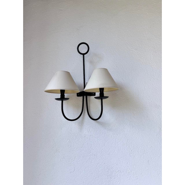Metal Double Wall Light in the style of Royère, 1960s For Sale - Image 7 of 18