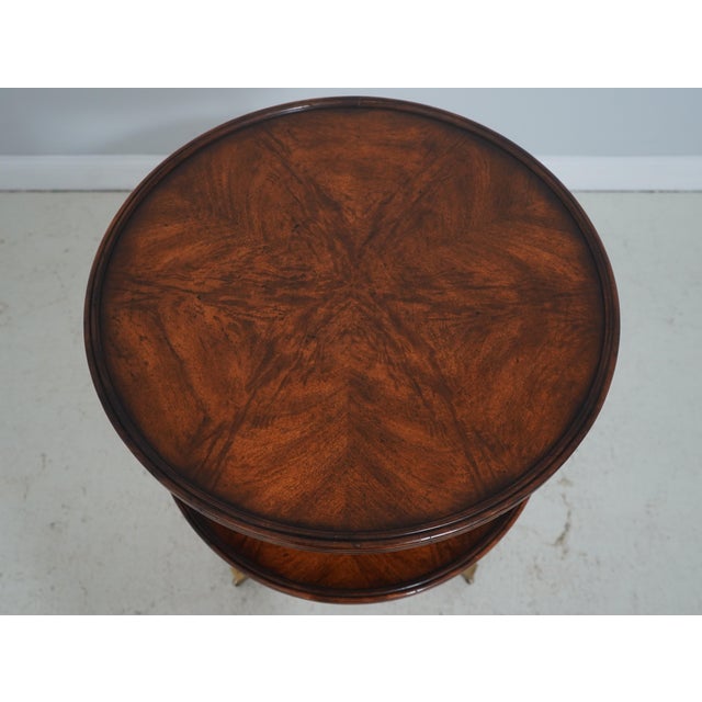 Theodore Alexander Althorp Mahogany and Brass Two-Tier Dumbwaiter Table For Sale In Philadelphia - Image 6 of 13
