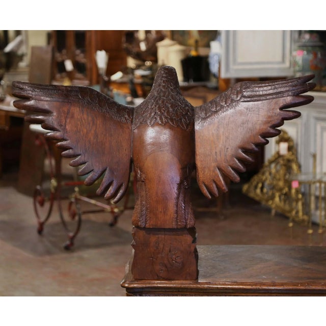 Early 19th Century French Carved Oak Imperial Eagle Sculpture For Sale - Image 10 of 12