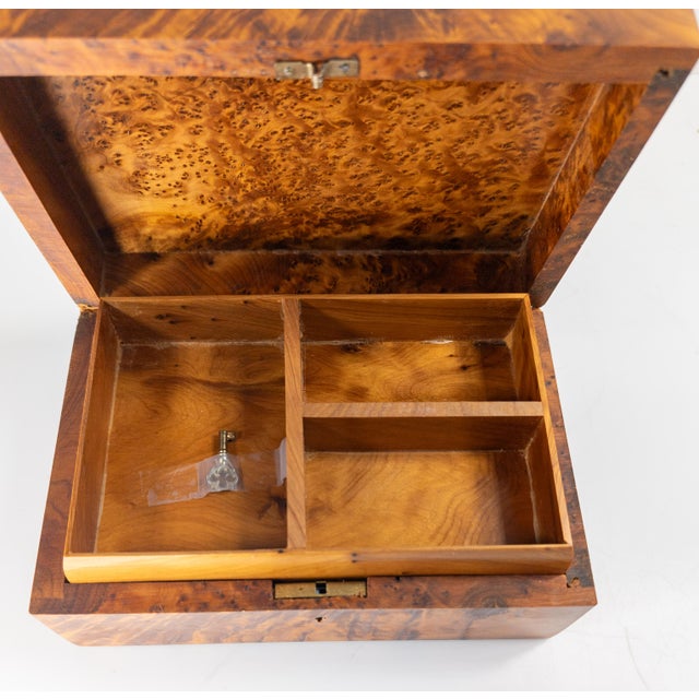 Mid-Century Modern Thuya Burl Wood Decorative Jewelry Box For Sale - Image 11 of 13