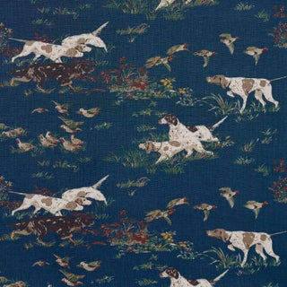 Schumacher Pointers Fabric In Indigo For Sale