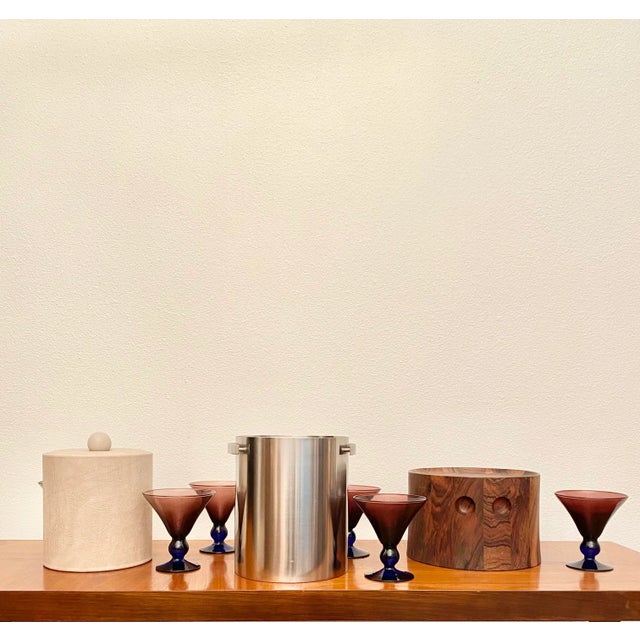 Mid-Century Modern Organic Modern Richard Nissen Rosewood Geometric Ice Bucket For Sale - Image 3 of 8