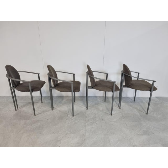 Gray Vintage Dining Chairs by Belgo Chrom, Set of 4, 1980s For Sale - Image 8 of 11