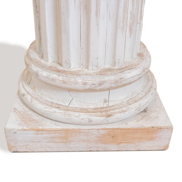Pair of Neoclassical Fluted Whitewashed Wood Columns For Sale - Image 15 of 16