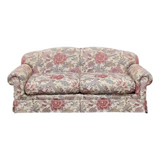 Henredon Furniture Sofa Upholstered in Needlepoint Fabric High End W Pillows For Sale