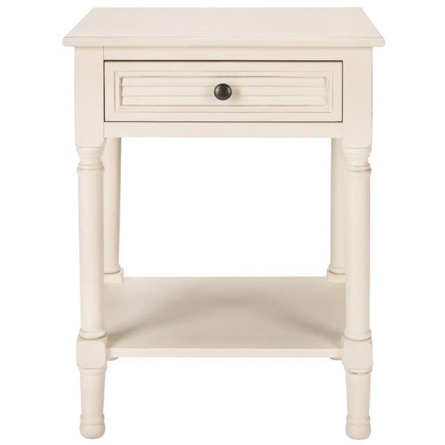 Traditional Tate 1 Drawer Accent Table in Distressed / White For Sale - Image 3 of 11