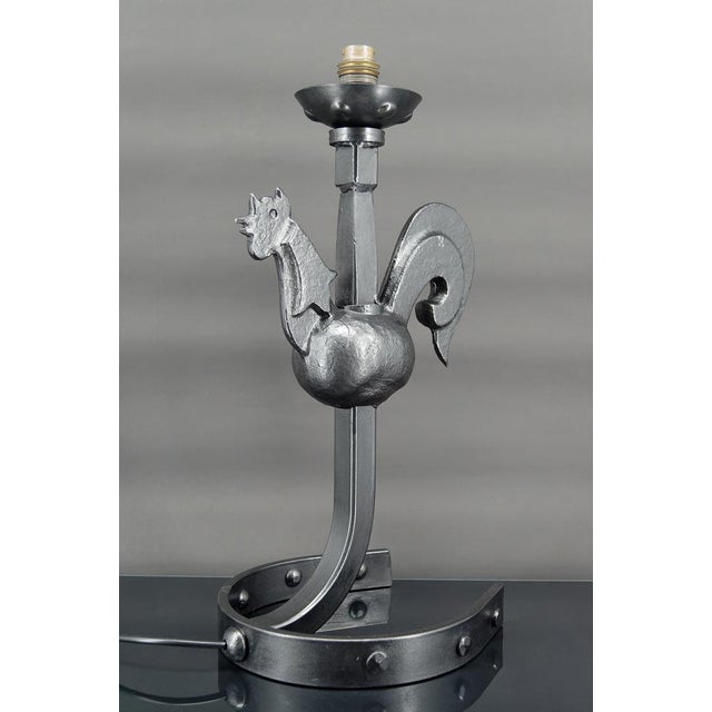 Wrought Iron Rooster Lamp by Jean Touret, 1950s For Sale - Image 16 of 16