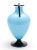 Vintage Italian Murano Blue Incamiciato Glass Vase (c. 1936) glass with black foot and handles. No maker's marks.