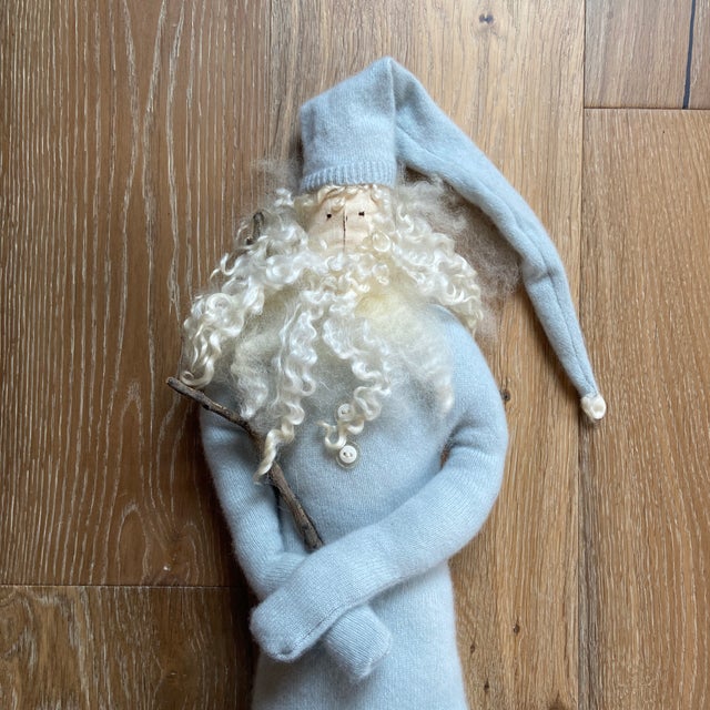 Vintage Folk Art Santa Claus Wall Hanging For Sale - Image 4 of 9