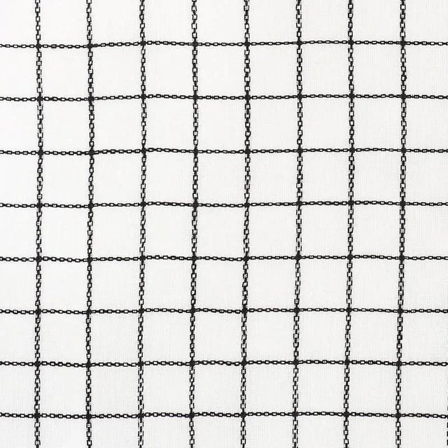 Sample - Schumacher X Vogue Living Agnes Sheer Fabric in Blackwork For Sale