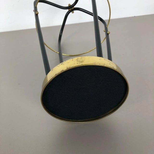 Mid-Century German Hollywood Regency Metal Brass Umbrella Stand, 1950s For Sale - Image 12 of 14