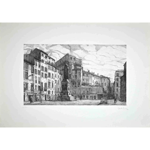 View of Piazza Campo dé Fiori is an original contemporary artwork realized in 1970 by the Italian artist Giuseppe...