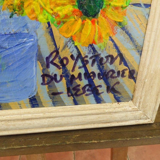 Royston du Maurier-Lebek, Still Life with Yellow Flowers, Oil on Canvas For Sale - Image 3 of 14
