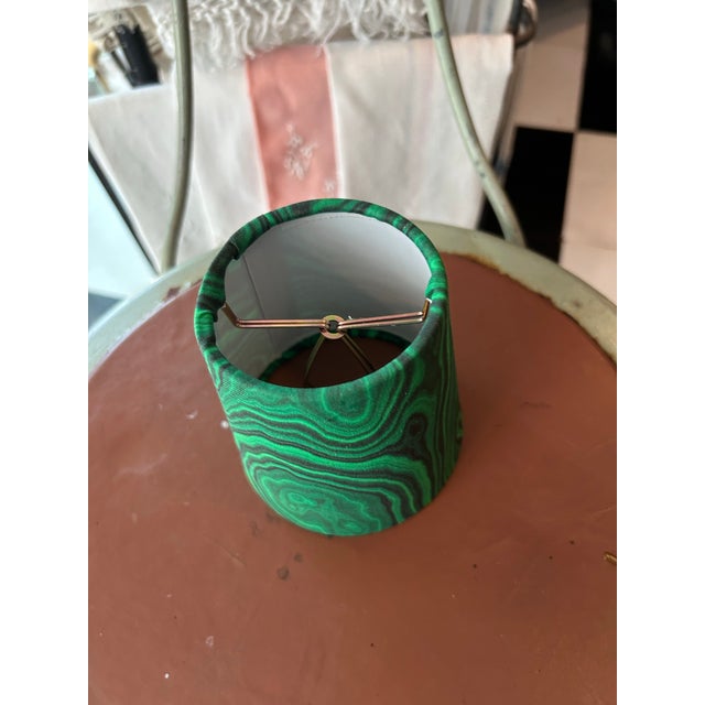 Boho Chic Malachite Print Chandelier Shade For Sale - Image 3 of 6