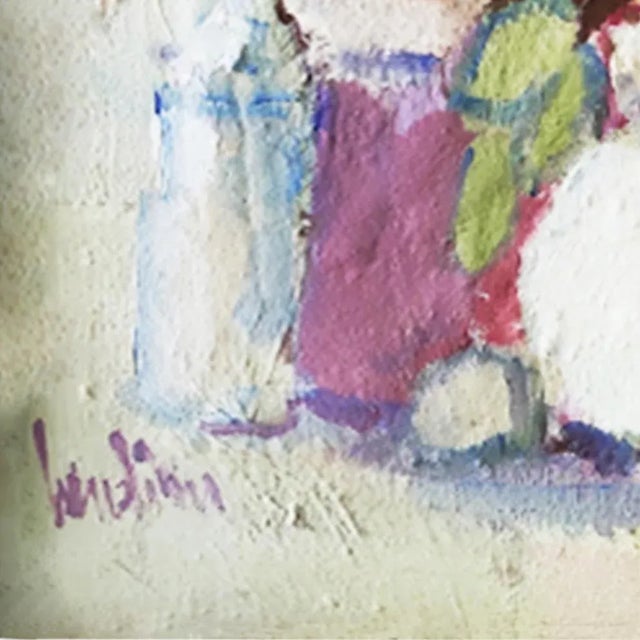 Alberto Candian, Still Life, oil on panel, h.cm.30x40 with silver frame, 60s. This piece has an attribution mark, I am...