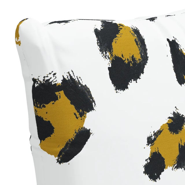 Transitional 20" Decorative Pillow in Ochre Brush Cheetah For Sale - Image 3 of 6