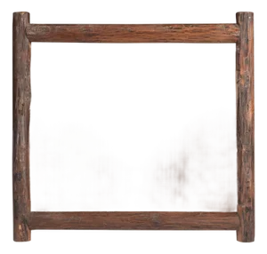 1980s Rustic Ranch Distressed Wood Square Vanity Mirror