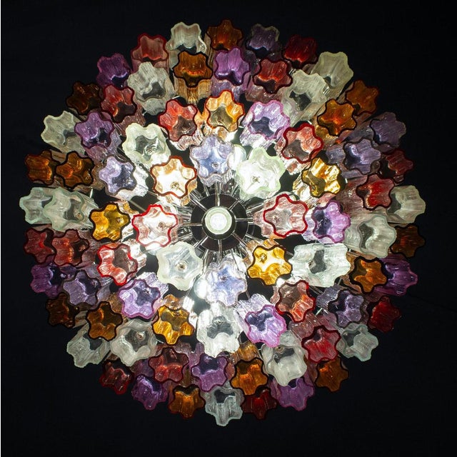 Mid-Century Multicolored Murano Glass Tronchi Chandelier, 1970s For Sale - Image 6 of 13