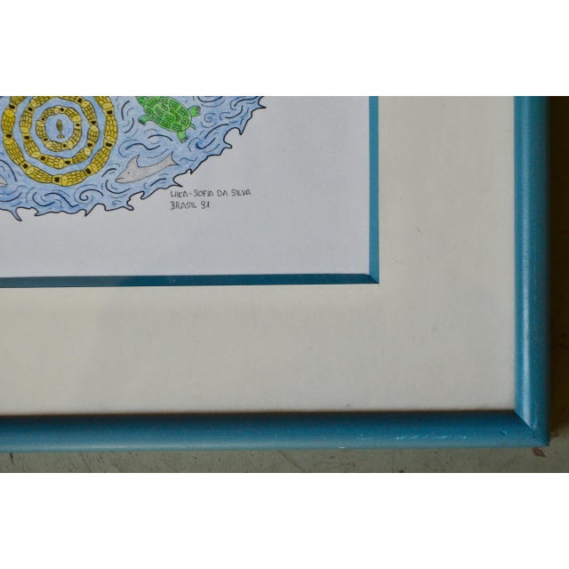Paper Mika Sofia da Silva, Composition, 1991, Colored Artwork, Framed For Sale - Image 7 of 7