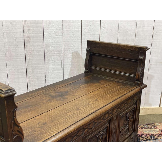 Early 20th Century Breton Storage Bench in Oak and Chestnut For Sale - Image 14 of 16