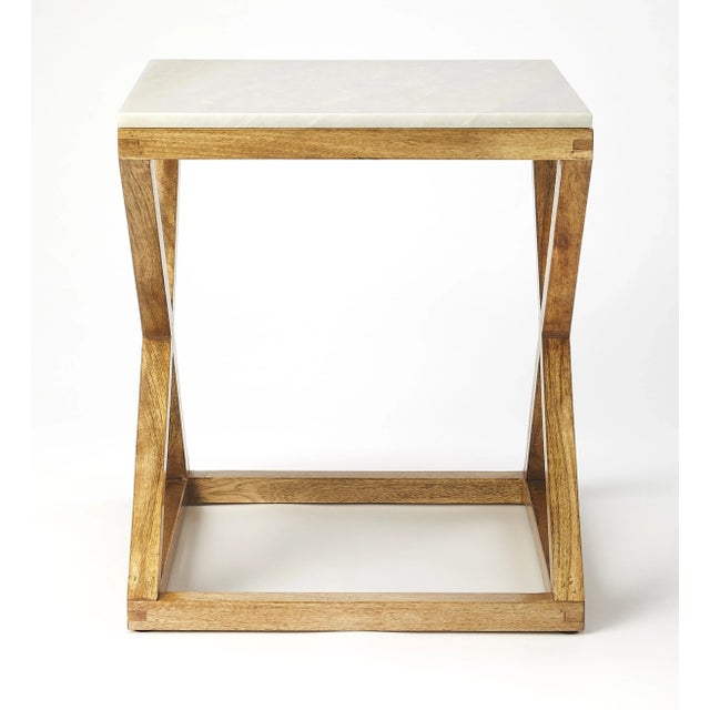 Liven up you living room decor with this end table. Modern , x -frame sturdy Wooden base, provide additional decor to your...