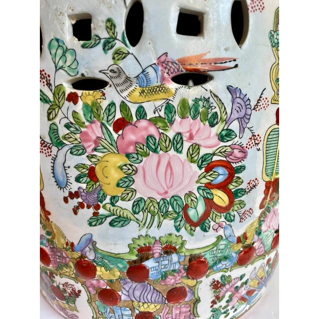 Mid 20th Century Vintage Asian Famille Rose Porcelain Garden Stool For Sale - Image 5 of 12
