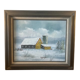 Mid 20th Century Everett Woodson Oil on Canvas American Painter 1933-2016 For Sale