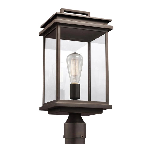Sean Lavin By Visual Comfort Studio Glenview Post Lantern in Antique Bronze For Sale