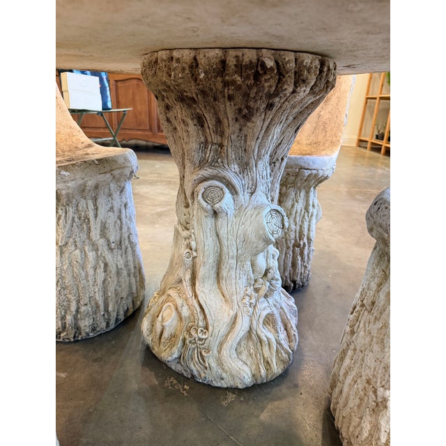 Mid 20th Century Faux Bois Garden Table and Chairs Set, 5 Pieces For Sale - Image 11 of 12