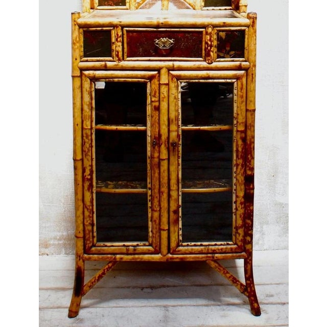 19th Century 19th Century Victorian Japonisme Aesthetic Movement Bamboo Display Cabinet, 1880 For Sale - Image 5 of 14