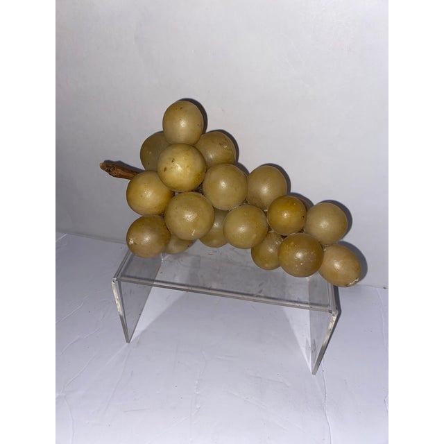 Beige Alabaster Grapes. Vintage MCM Alabaster Cluster of Grapes For Sale - Image 8 of 12