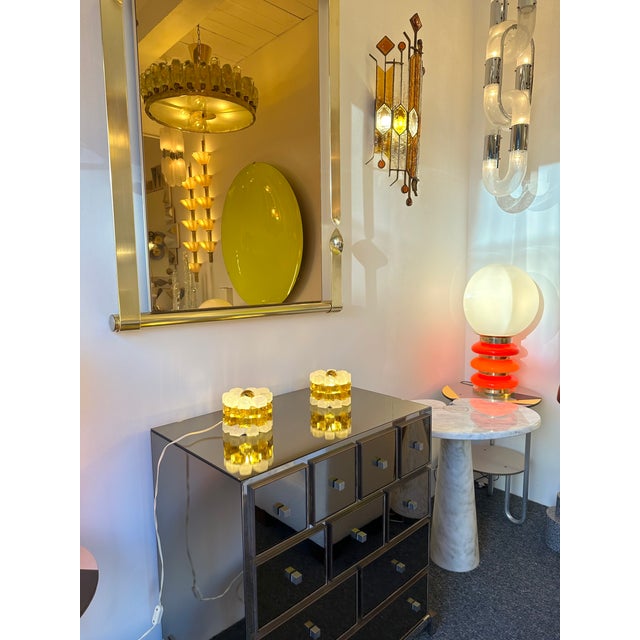 Pair of Round Bubble Glass Cube Lamps by Poliarte, Italy, 1970s For Sale - Image 11 of 12