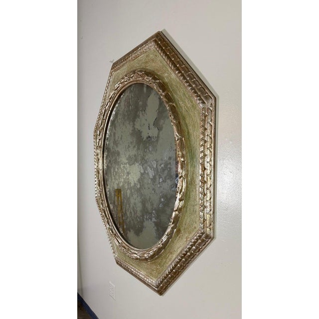 Neoclassical Monumental Neoclassical Style Painted Octagonal Mirror For Sale - Image 3 of 10