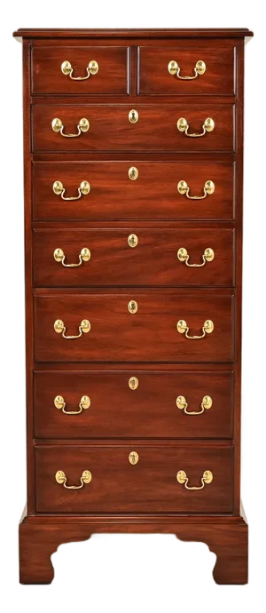 Henkel Harris Chippendale Carved Solid Mahogany Lingerie Chest or Highboy Dresser