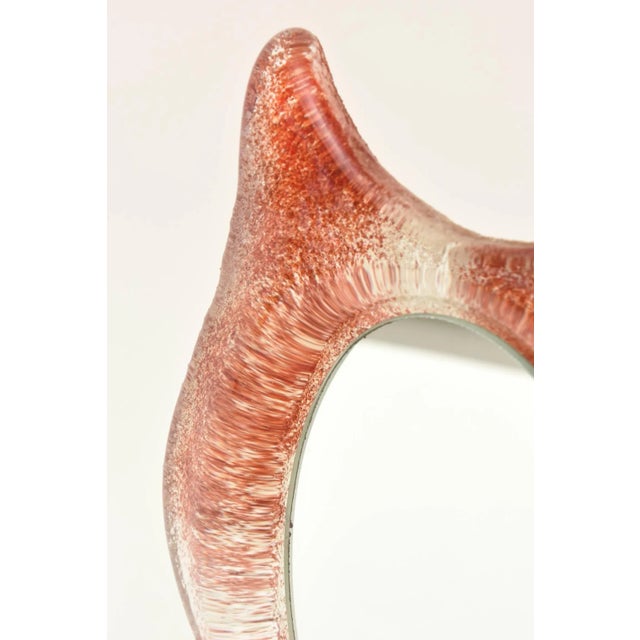 Vintage Kosta Boda Scavo Sandlbasted Glass Sculptural Tabletop Cat Ear MIrror For Sale In Miami - Image 6 of 11